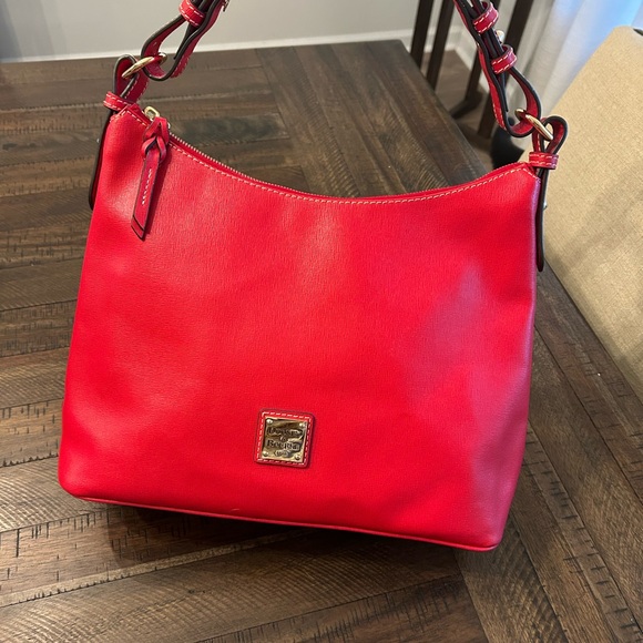 Dooney & Bourke Vibrant Red Saffiano Leather Hobo Bag - Picture 4 of 10